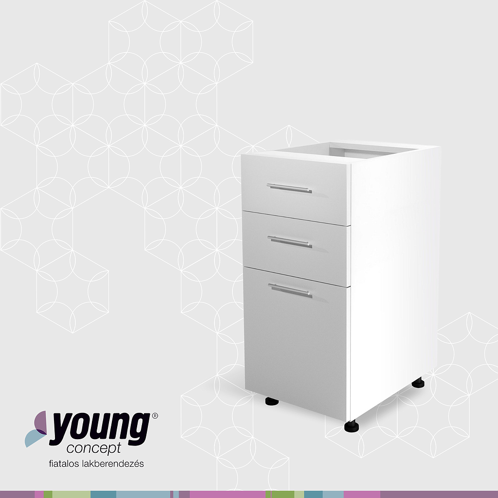 Bento D3S-40/82 alsó fiókos alsó elem 40x82x52 cm