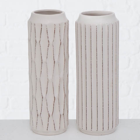 2008119 Fratello váza ,törtfehér,2 féle minta ,27 cm "k"