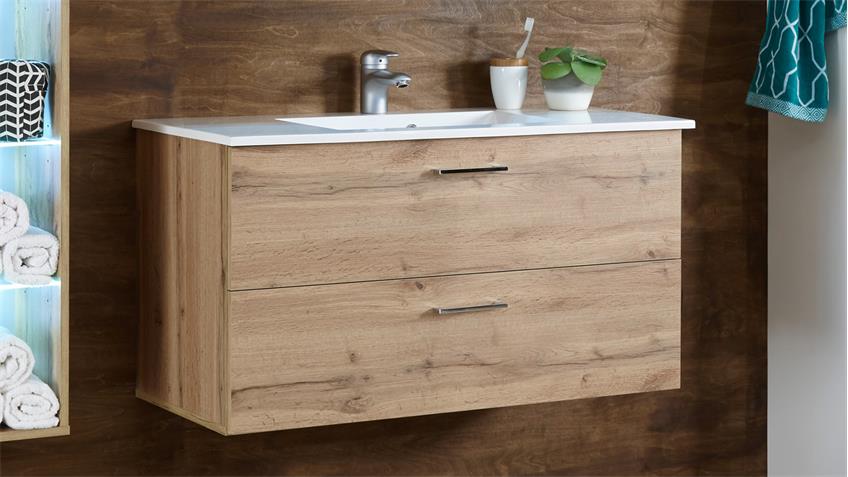 West alsószekrény mosdótállal vadtölgy, 101x54x47 cm"k"