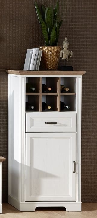 Jillana tárolós elem UH04, Fehér / Artisan tölgy, 66x136x42 cm