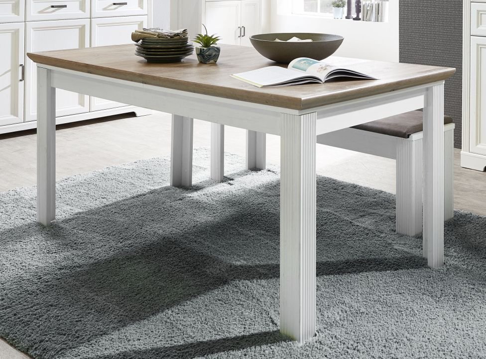 Jillana étkezőasztal UH01, Fehér / Artisan tölgy, 160/220x76x90 cm