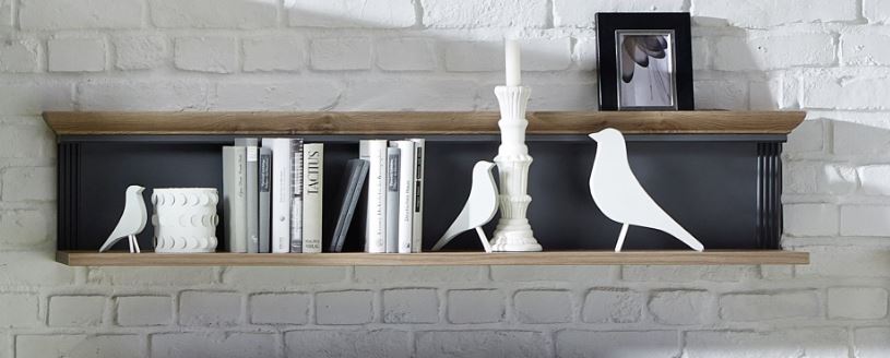 Jillana polc GH40, Grafit / Artisan tölgy, 142x29x20 cm