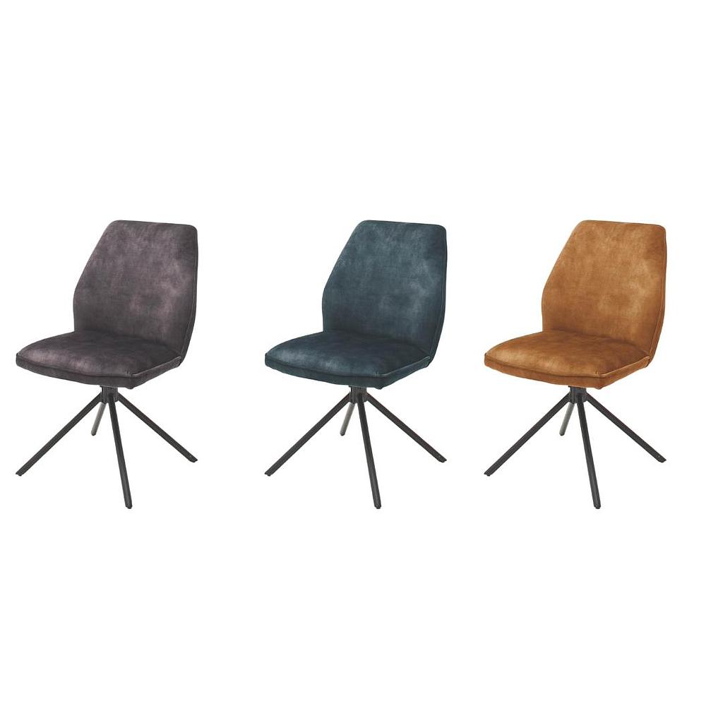 Otto Étkezőszék KIFORDULÓS üléssel, vintage szövet, fekete láb