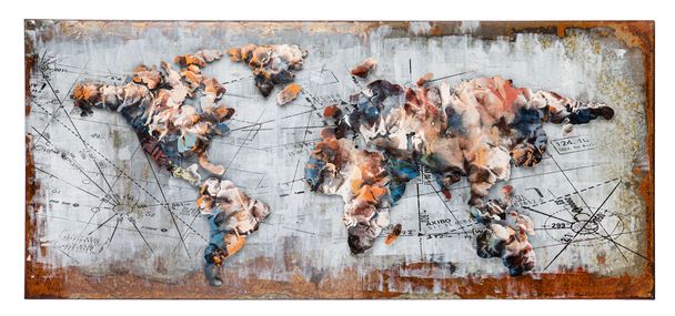 Falikép BRUNA, fém 3D aplikációval, 60x140 cm WORLD"k"