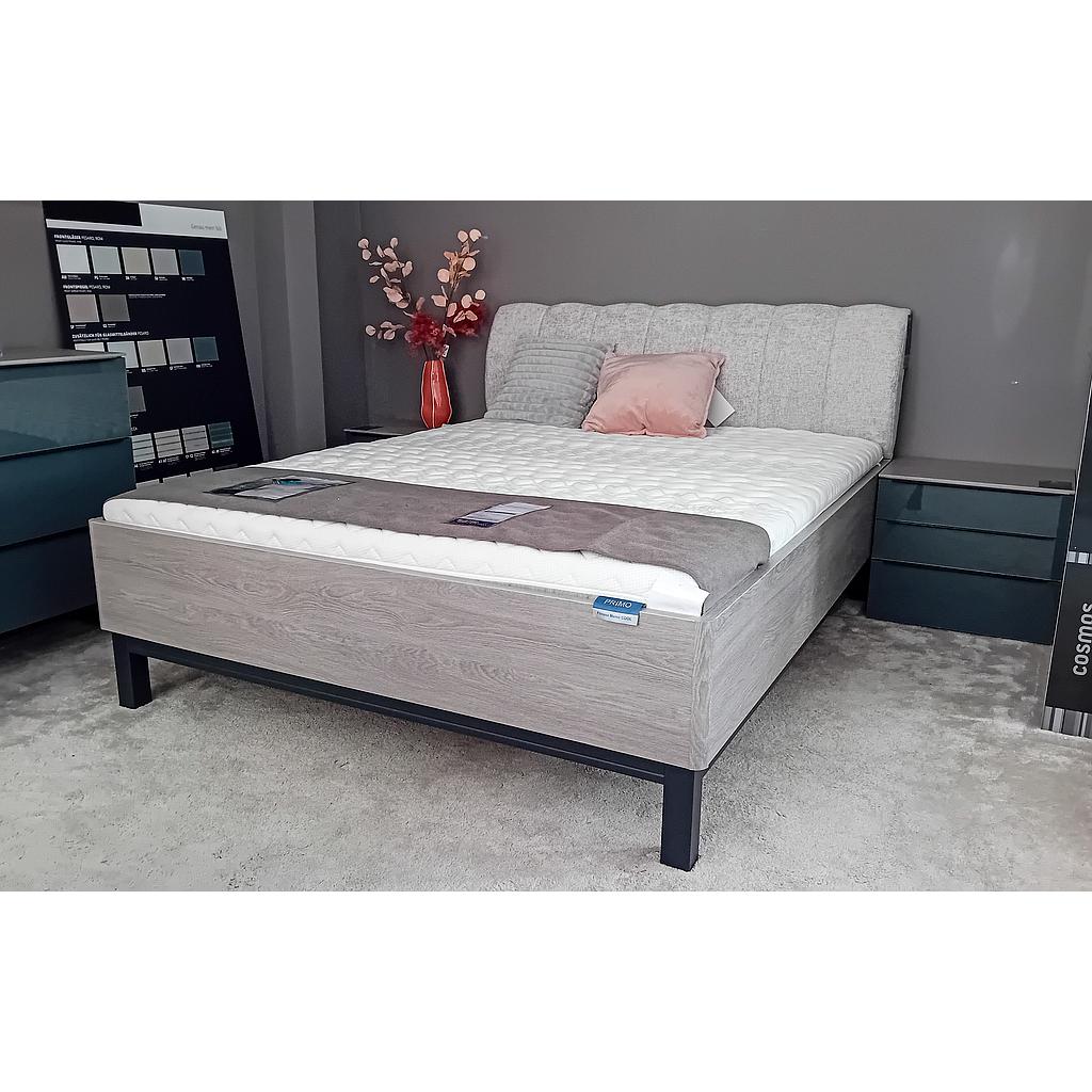 Sonate Prato ágykeret szürke szövet fejvéggel, fekete, szürke tölgy, 160x200 cm "k"