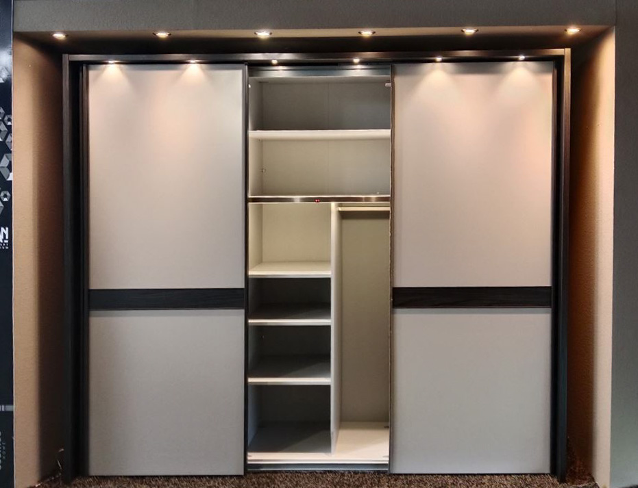 Cento szekrény, kőszürke-mokka, 250x220 cm"k"