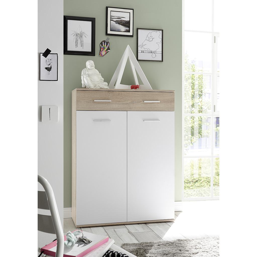 Nolo komód, fehér / sonoma, 90x120x36cm "k"