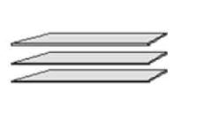 Belső polcszett 3db-os, 47,8x42x2,2cm, szürke (Rosso,Festa270)