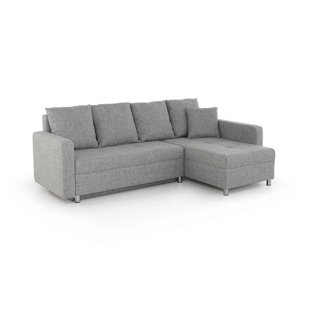 Karin sarokgarnitúra, szürke szövet, 228x154 cm