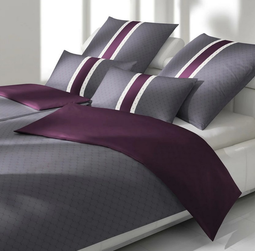 E14AV528E Joop! signature ágynemű szett, bordó szürke 100% pamut