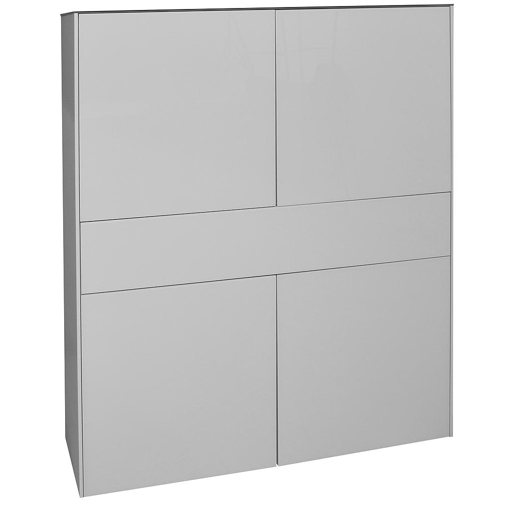 Image magaskomód, üveg front és üveg tetőlap, 121x145x42 cm