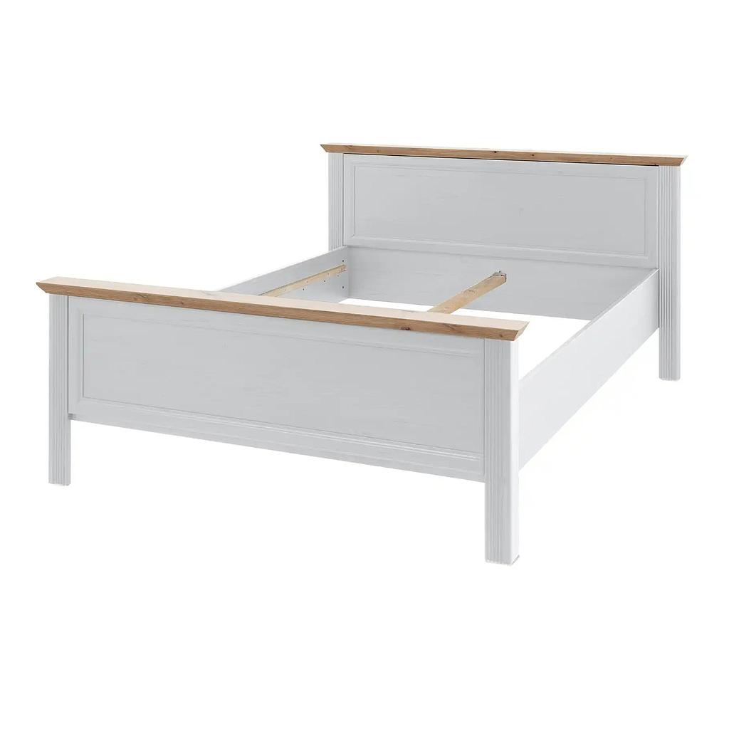 Jillana ágy, fehér-artisan tölgy, 160x200 cm