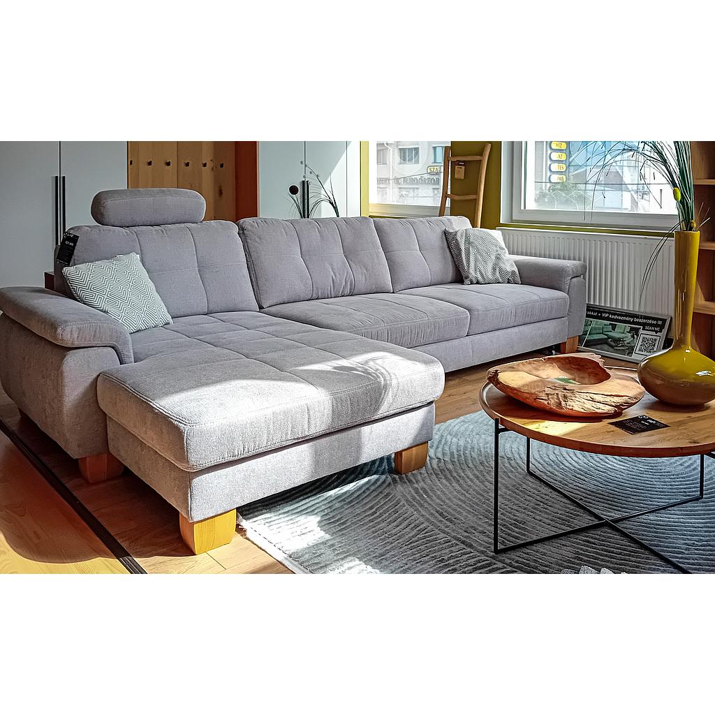 Los Angeles ülőgarnitúra, 316x177 cm, állítható ülésmélység, vendégágy funkció, tárolós lábtartó elem, Svea alu(12) szövettel, Láb: vadtölgy, ​