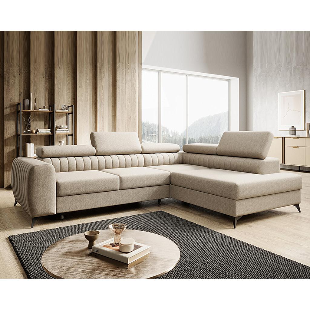 Daisy sarokgarnitúra jobbos, beige, 270x204 cm