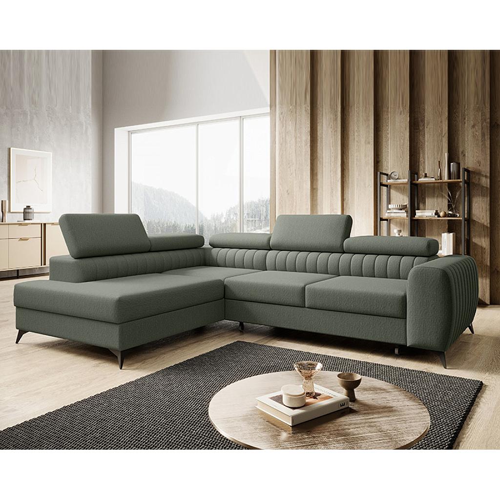 Daisy sarokgarnitúra balos, zöld, 270x204 cm