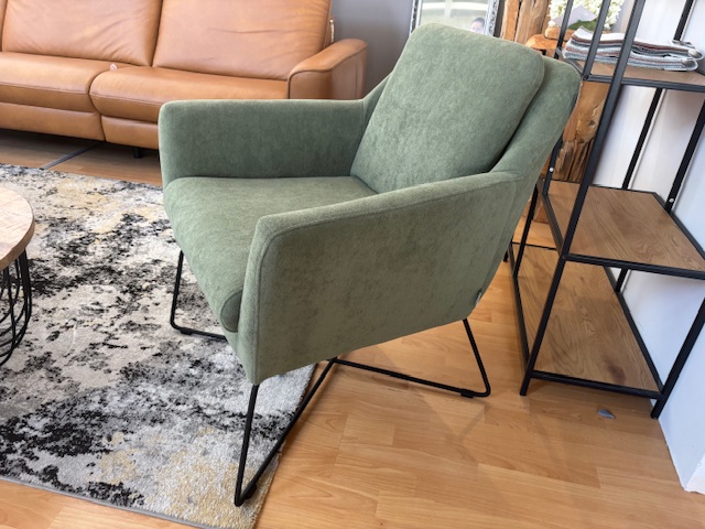 Simon fotel fekete fém láb,zöld