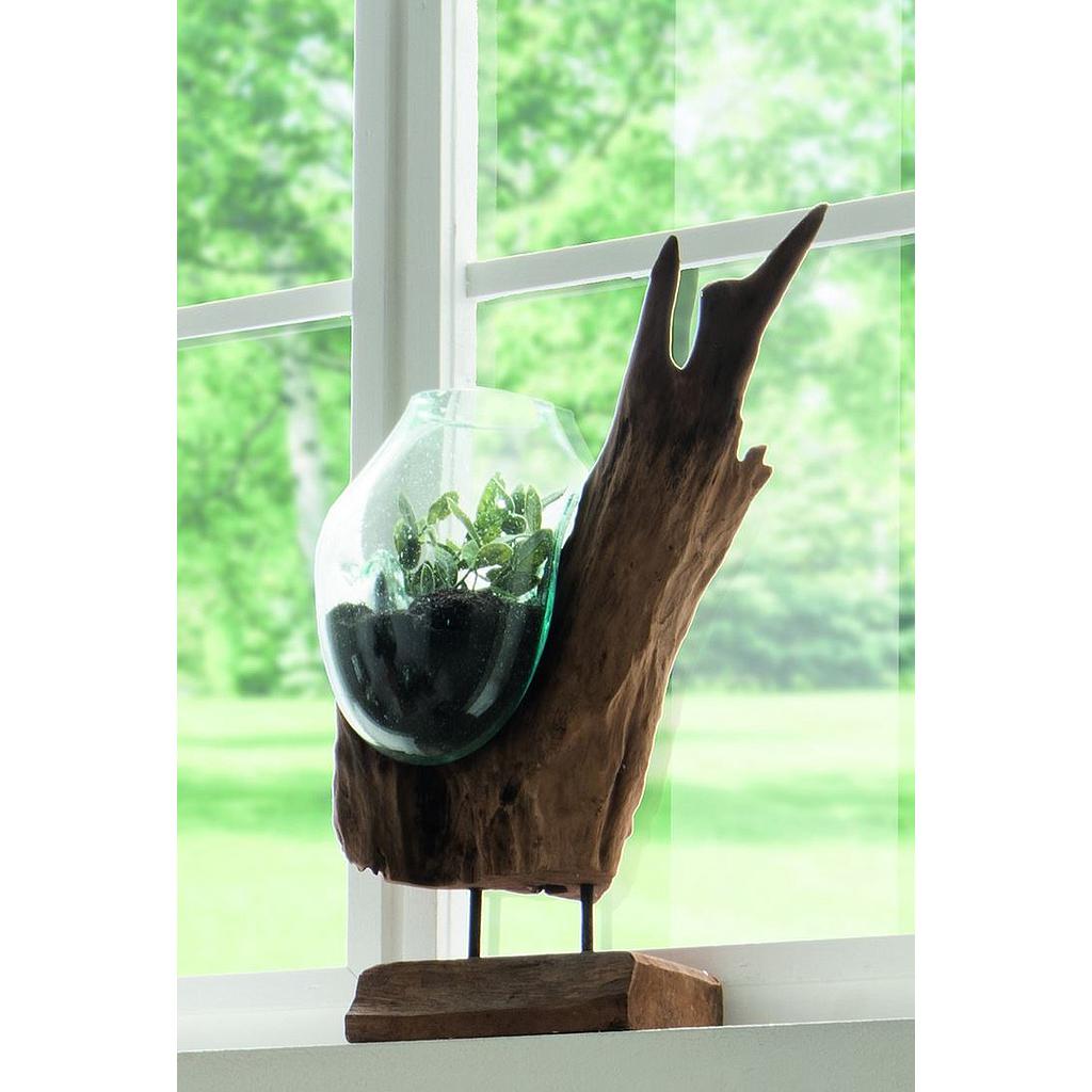 Drop 5 dekoráció, fa-üveg "k"