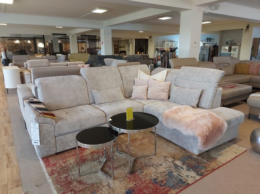 Ravenna sarokgarnitúra, állítható fejtámlákkal, vendégággyal, felnyíló tárolóval, Vil.szürke (II.), 264x200 cm