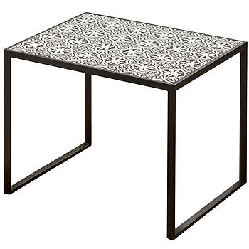 7406100-9818254 Xenia dohányzóasztal, fekete/fehér nagy 45cm"k"