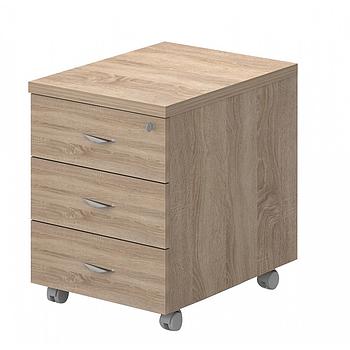 D-Line 3 fiókos görgős konténer központi zárral, szil színben, 43x51x57 cm