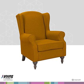 Oxford fotel, Vogue 9 Amber sárga (II.) / Láb:fekete Typ B, 86x105x88 cm