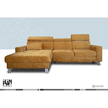 Borneo sarokgarnitúra, balos, Mustársárga (I.), 290x170 cm