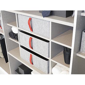  07G1 Belső polcos betét, 3 szövetdobozzal, 90cm-es elembe, 88x60x50 cm (Katja)