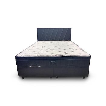 Letto boxspring franciaágy matraccal, szürke,180x200 cm