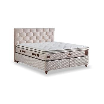 Magnólia boxspring ágyszett (ágyneműtartós ágy matraccal), bézs, 120x200 cm