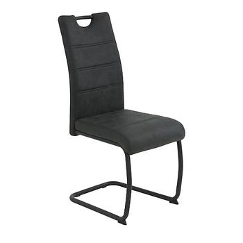 Amade szék, vintage antracit, fekete láb, 43x58x98 cm 