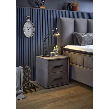 Kolibri éjjeliszekrény 2 fiókos, szürke, 45x50x50 cm