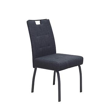 Legnano szék, 4 lábú, sötétszürke szövet, fekete láb, 48x97x65 cm